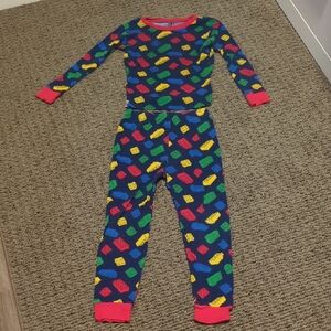 Kid's Lego Blue and Yellow Patterned Pajamas Size 8